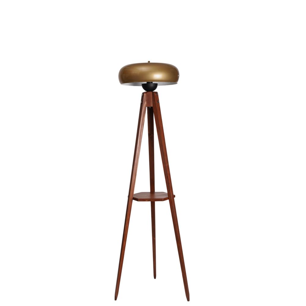Opviq Podna lampa 275, zlatna, orah slika 2