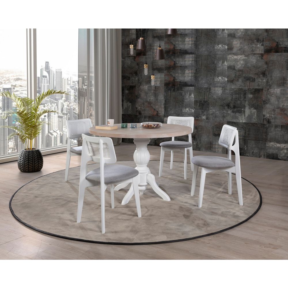 Albero130 Prirodni Set Trpezarijskog Stola i Stolica (5 Komada) slika 1
