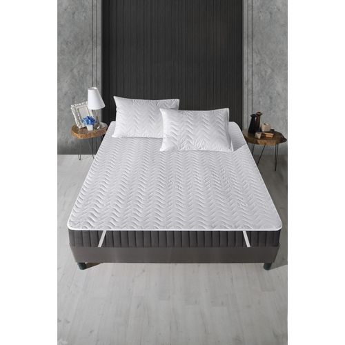 L'essential Maison Quilted Alez (200 x 200) White Double Bed Protector slika 1