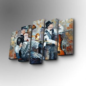 5PUC-094 Multicolor Decorative Canvas Painting (5 Pieces)