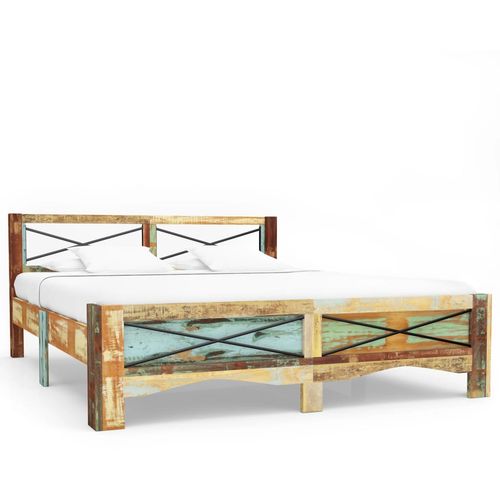 Okvir za krevet od masivnog obnovljenog drva 160 x 200 cm slika 28