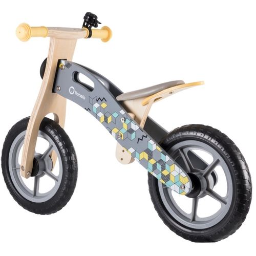Lionelo dječji bicikl drveni - guralica Casper 12", sivi + 6 kreda slika 3