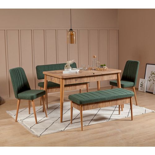Vina Atlantic Green Atlantic Pine
Green Extendable Dining Table & Chairs Set (5 Pieces) slika 1