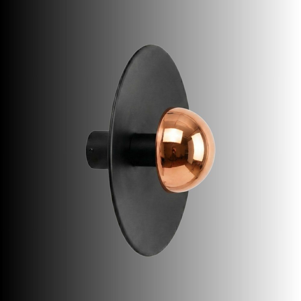Zidna Lampa Node - 16150, boje: Crna, Bakrena slika 4
