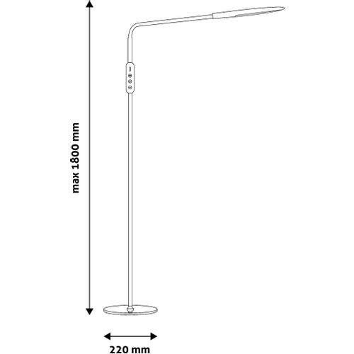 Avide podna LED lampa Remo 9W 180cm,tamno bela slika 3