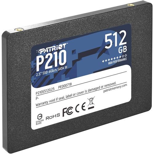 Patriot SSD P210 R520/W430, 512GB, 7mm, 2.5" slika 1