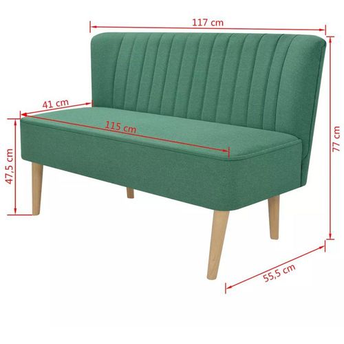 Sofa 117x55,5x77 cm Tkanina Zelena slika 2