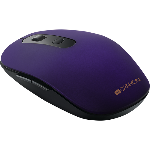 CANYON MW-9 2 in 1 Wireless optical mouse with 6 buttons, DPI 800/1000/1200/1500, 2 mode(BT/ 2.4GHz), Battery AA*1pcs, Violet, silent switch for right/left keys, 65.4*112.25*32.3mm, 0.092kg slika 3