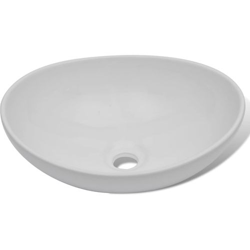 Umivaonik s miješalicom keramički ovalni bijeli slika 19