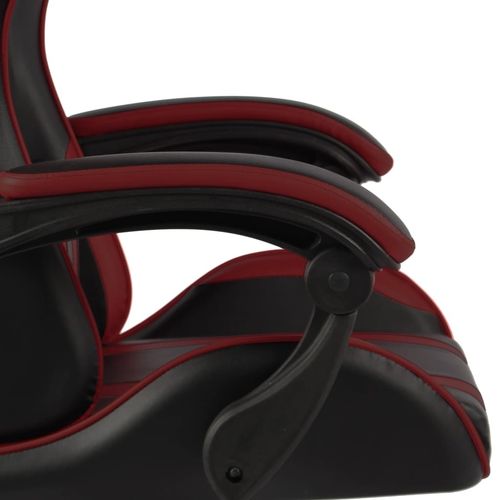 Igraća stolica od umjetne kože crna i crvena boja vina slika 21