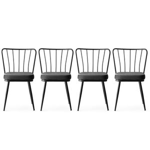 Yıldız - 942 V4 Crna Stolica Set (4 Komada)