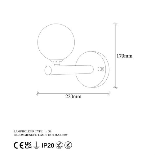 Opviq Zidna lampa, 942FLG1281 slika 5