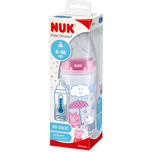 NUK Flašica First Choice+ sa indikatorom temperature 300ml 6-18mj, Peppa Pig - Roza slika 2