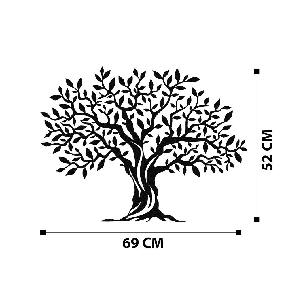 Decorative metal wall accessory Yaprak Dokumu - M0111, colour: black slika 6