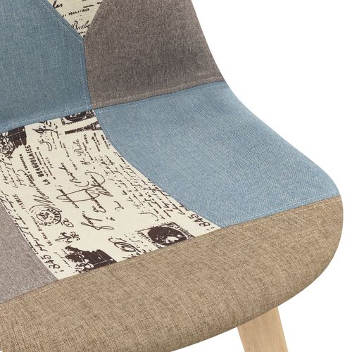 Blagovaonske stolice od tkanine 6 kom s uzorkom patchworka sive slika 6