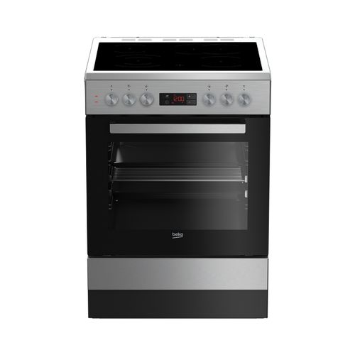 Beko FSM67320DXT Električni staklokeramički šporet sa multisistemskom rernom, Dve proširive zone, Širina 60 cm, Inox slika 1