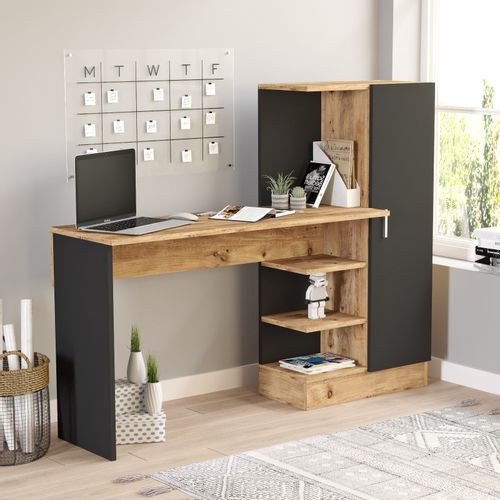 Hanah Home CT2 - AB Atlantic PineBlack Study Desk slika 1