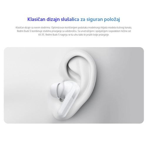 Bluetooth slusalice Xiaomi Redmi Buds 5 bele slika 8