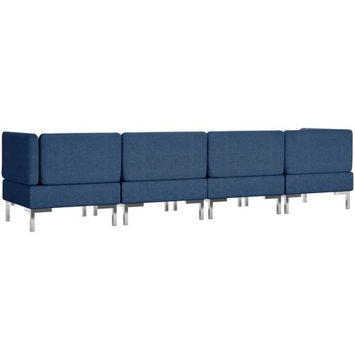 4-dijelni set sofa od tkanine plavi slika 21