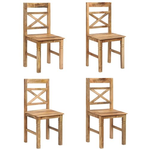 Blagovaonske stolice od masivnog drva manga 4 kom slika 1