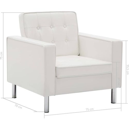 Fotelja od umjetne kože bijela slika 13
