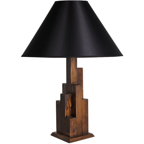 Kule Ceviz Ahşap Masa Lambası Pramit Siyah Abajurlu Black
Walnut Table Lamp slika 2