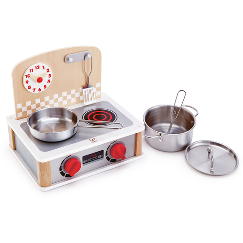 Hape Drveni šporet sa setom metalnog posuđa Kitchen & Grill Set E3151A slika 1