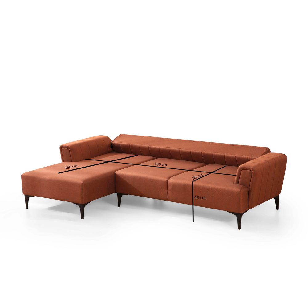Ugaona Sofa na Razvlačenje 'Hamlet Left' - Crvena slika 6