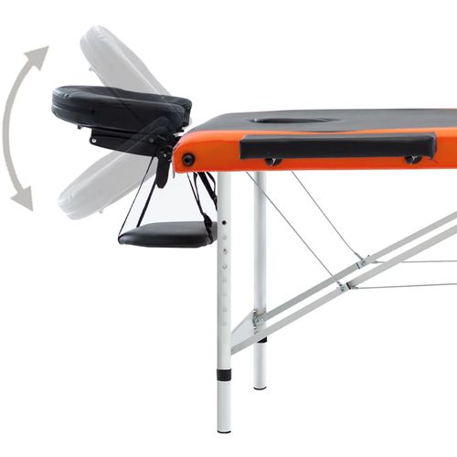 Sklopivi masažni stol s 3 zone aluminijski crno-narančasti slika 13