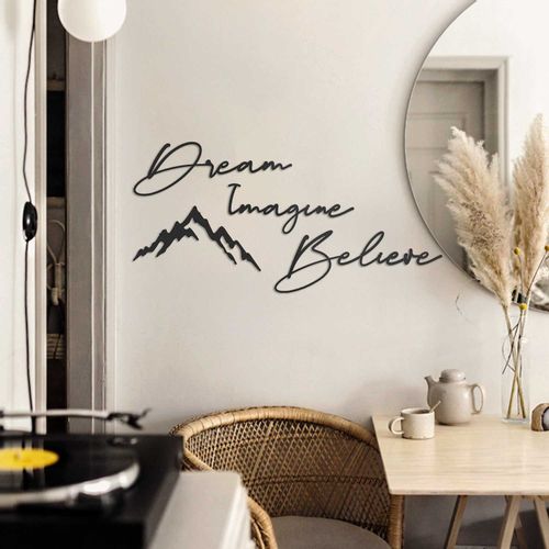 Wallity Metalna zidna dekoracija Dream & Imagine & Belive - APT464MS slika 1