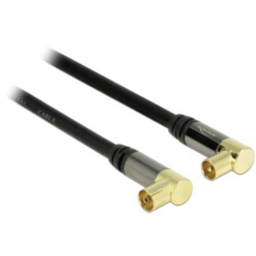 Delock antene, SAT priključni kabel [1x 75 Ω antenski muški konektor - 1x 75 Ω antenski ženski konektor] 1.00 m 85 dB pozlaćeni kontakti crna slika 3
