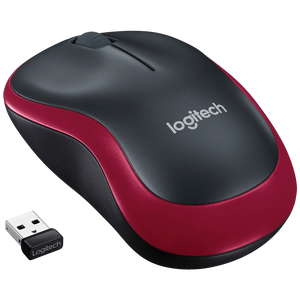 Logitech Miš bežični, 2.4 GHz, 1000 dpi, USB nano, Red - M185