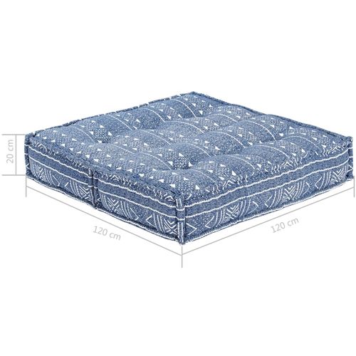 283796 Pouffe 100x100x20 cm Indigo Fabric slika 8