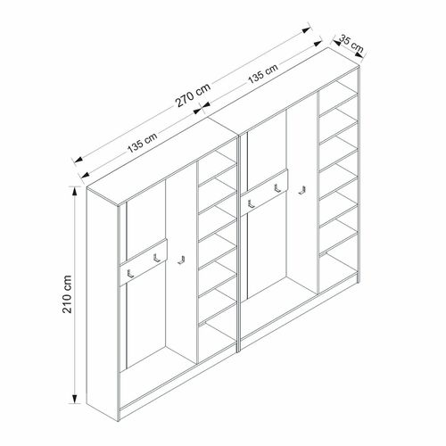 Noah - 8203 Beli Predsoblje Ormar slika 8