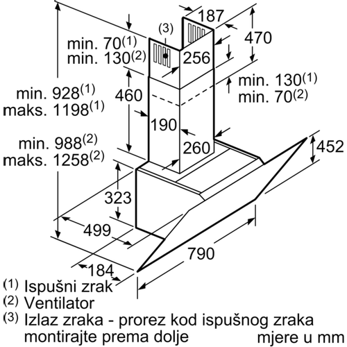 Bosch zidna napa DWK87CM20 slika 12