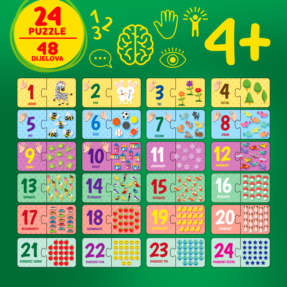 Kumaro Edukativne puzzle - Učimo da brojimo 1-24 slika 3