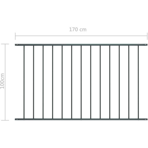 Panel za ogradu od čelika obloženog prahom 1,7 x 1 m antracit slika 4