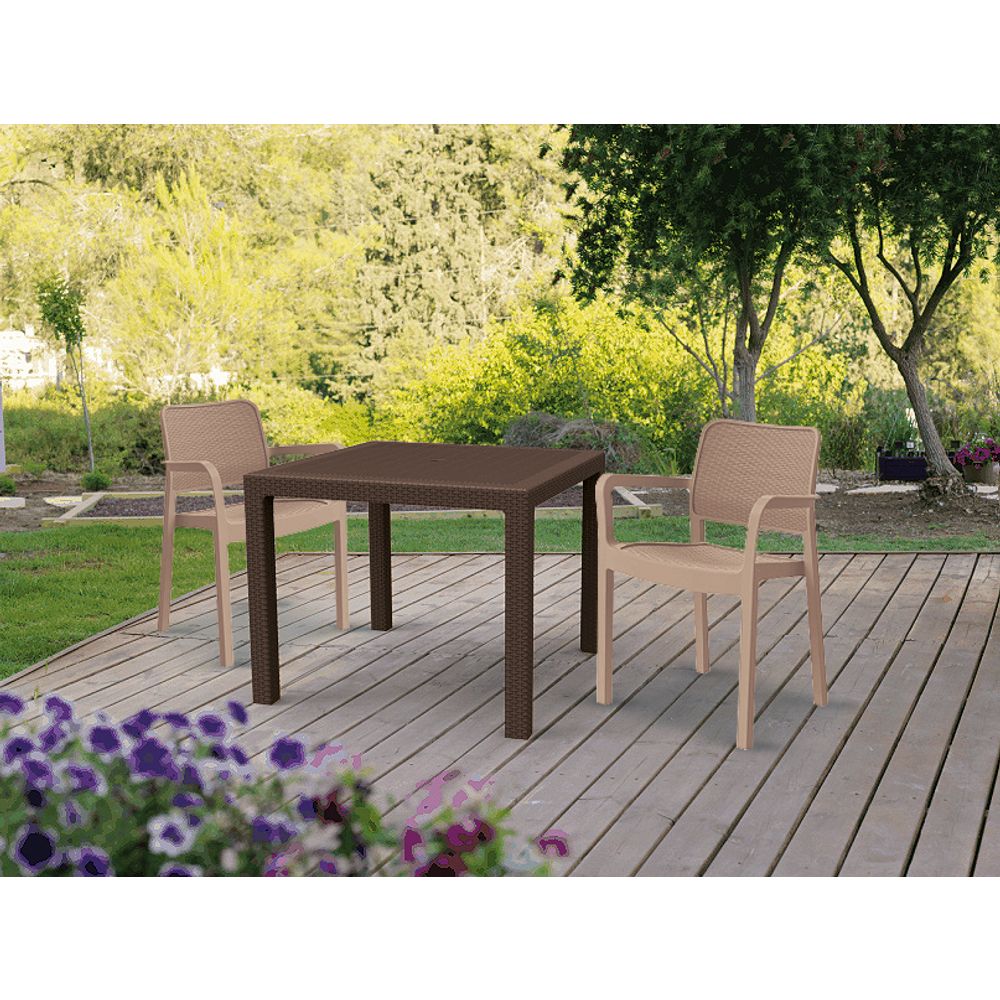 Keter sto 95x95x74.5cm QUARTET smeđi slika 2