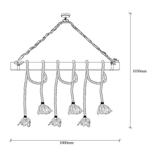 Erebos - 104-AV Wooden Chandelier slika 3