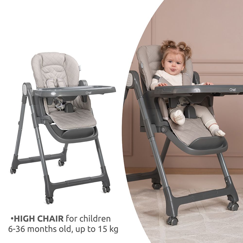 Lorelli Hranilica  Chef 3U1, Beige Leather + POKLON Siperak i zdjelica za bebe slika 8