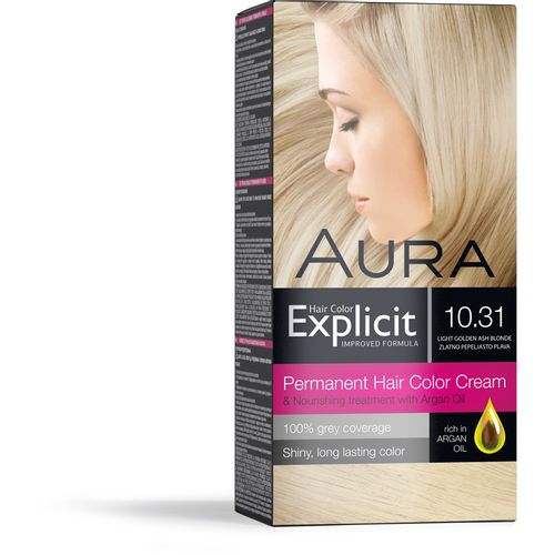 AURA Explicit farba za kosu 10.31 Zlatno Pepeljasto Plava slika 1