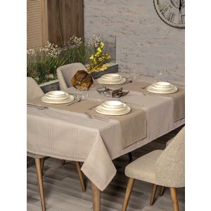 Jasmine 220 - Beige Beige Tablecloth Set (2 Pieces)