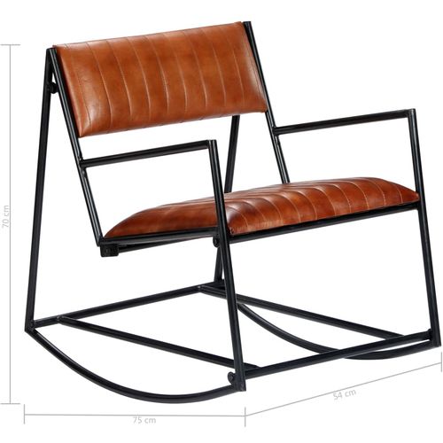 282903 Rocking Chair Brown Real Leather slika 16