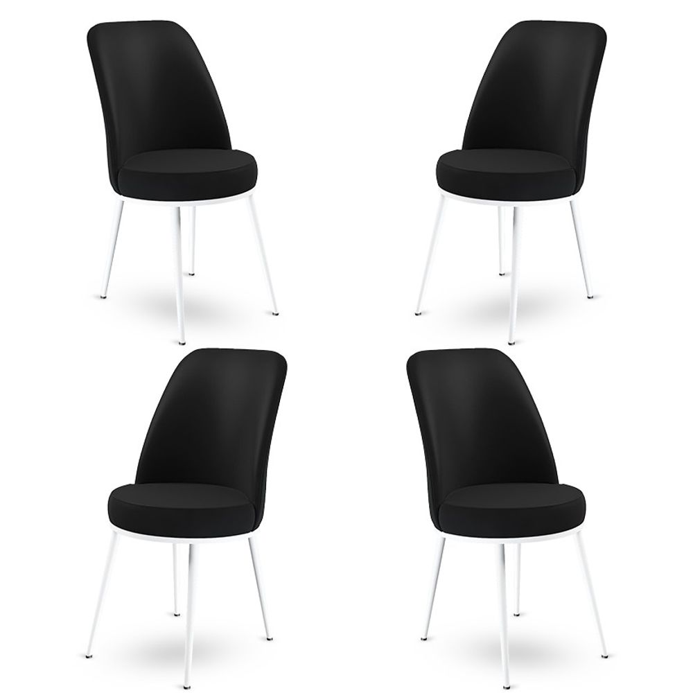 Set stolica Dexa - Crno-bijeli, 4 komada slika 1