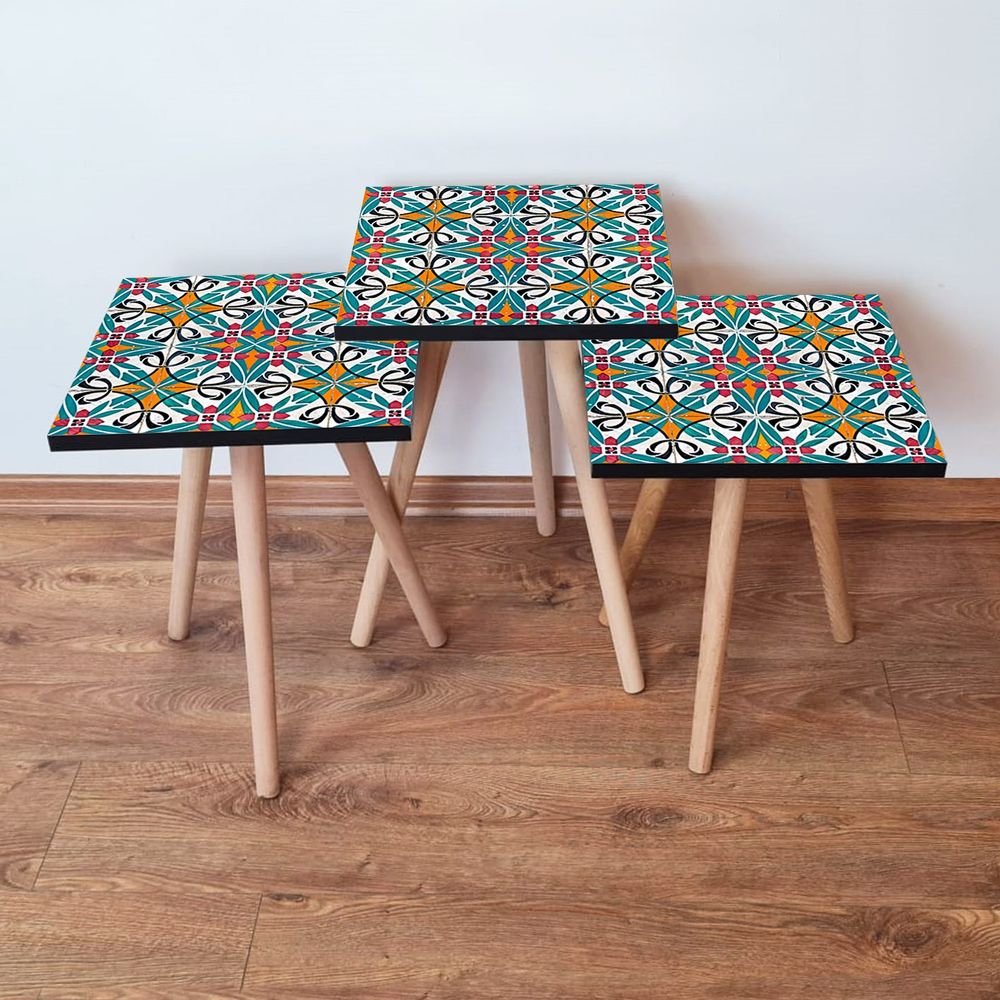 Set Nesting Stolova (3 Komada) 3Shp48 - Višebojni slika 1