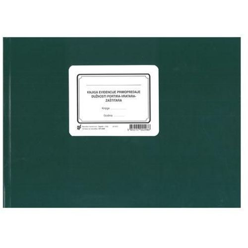 I-634 KNJIGA EVIDENCIJE PRIMOPREDAJE DUŽNOSTI VRATARA - PORTIRA - ZAŠTITARA; Knjiga 372 stranice, 29,7 x 21 cm slika 2