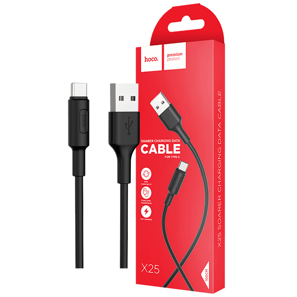 hoco. USB kabl za smartphone, USB type C kabl, 1 met., 2 A, crna - X25 Soarer USB type C, Black slika 1