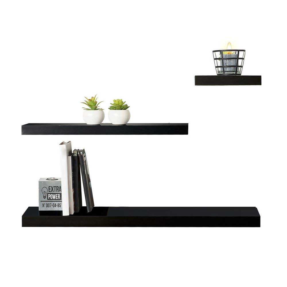 Five fixy polica zidna 23.5x23.5x3.8cm mdf crna slika 3
