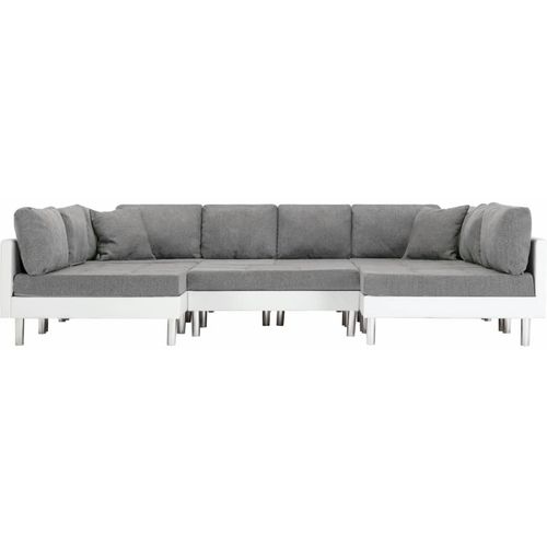 Modularna sofa od umjetne kože bijela slika 19
