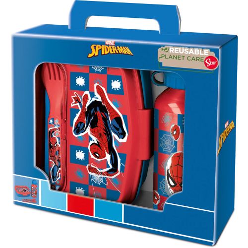 Marvel Spiderman Set Sandwich maker cutlery + aluminium bottle 400ml slika 1